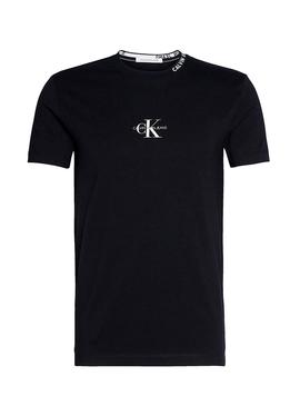 Camiseta Calvin Klein Center Monogram Negro Hombre