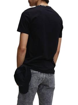 Camiseta Calvin Klein Center Monogram Negro Hombre