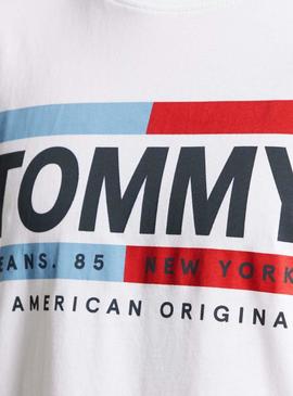 Camiseta Tommy Jeans Box Logo Blanco para Hombre