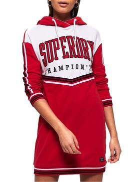 Vestido Superdry College Hooded Rojo Mujer