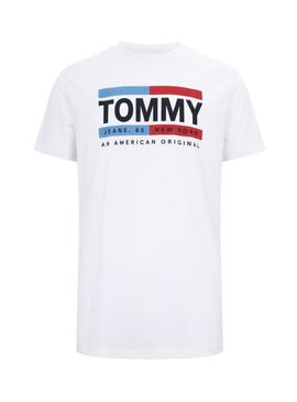 Camiseta Tommy Jeans Box Logo Blanco para Hombre