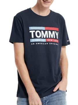 Camiseta Tommy Jeans Box Logo Marino para Hombre