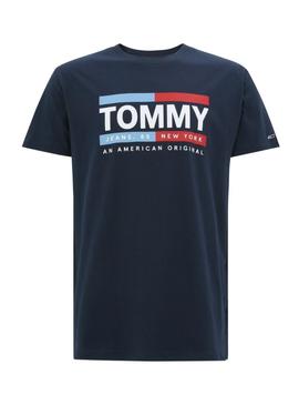 Camiseta Tommy Jeans Box Logo Marino para Hombre