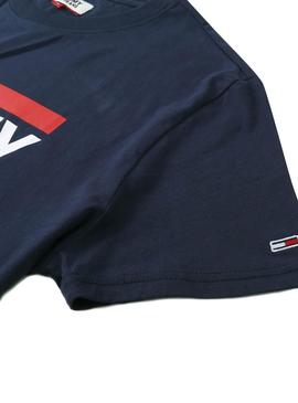 Camiseta Tommy Jeans Box Logo Marino para Hombre