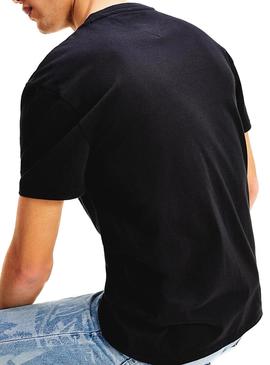 Camiseta Tommy Jeans Small Logo Negro para Hombre