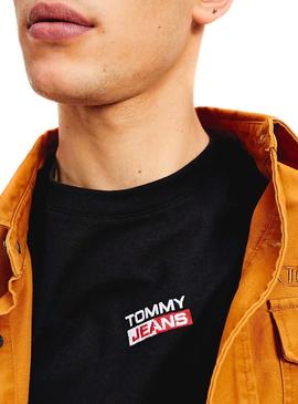 Camiseta Tommy Jeans Small Logo Negro para Hombre