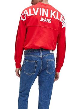 Sudadera Calvin Klein Jeans Puff Print Rojo Hombre