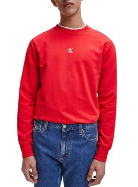 Sudadera Calvin Klein Jeans Puff Print Rojo Hombre