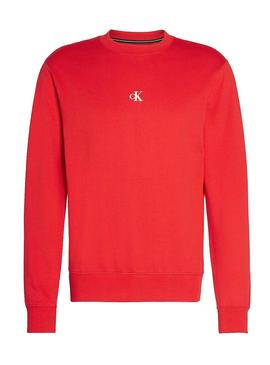 Sudadera Calvin Klein Jeans Puff Print Rojo Hombre