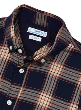 Camisa Mayoral Cuadros Marino Para Niño