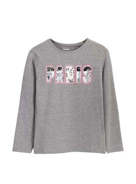 Camiseta Mayoral Paris Lentejuelas Gris Para Niña