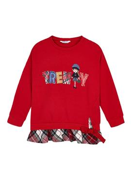 Sudadera Mayoral Combinada Rojo Para Niña