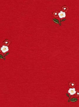Camiseta Mayoral Flores Bordadas Rojo Para Niña