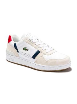 Zapatillas Lacoste T-Clip Piel Tricolor Hombre