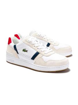 Zapatillas Lacoste T-Clip Piel Tricolor Hombre