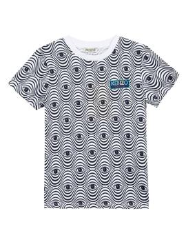 Camiseta Kenzo Fload Optic Blanca Niño