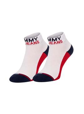 Pack Calcetines Tommy Jeans Flag Unisex Blanco 