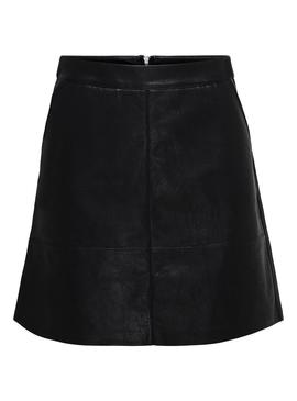 Falda Only Lisa Faux Leather Negro Para Mujer