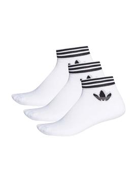 Pack 3 Calcetines Adidas Trefoil Cortos Blancos