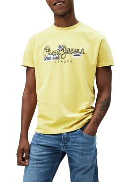 Camiseta Pepe Jeans Salomon Amarillo para Hombre