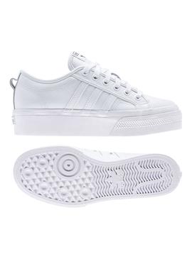 El hotel basura Alfombra de pies Zapatillas Adidas Nizza Platform Blanco Para Mujer