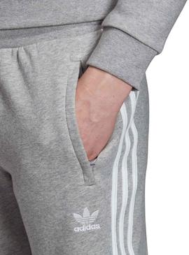 Pantalones Adidas 3 Bandas Gris Para Hombre