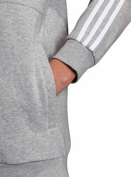 Sudadera Adidas 3 bandas Media Cremallera Gris