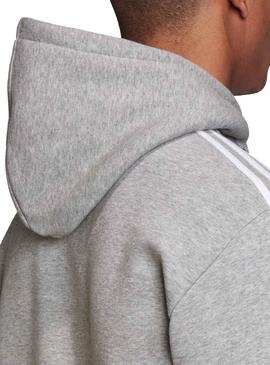 Sudadera Adidas 3 bandas Media Cremallera Gris