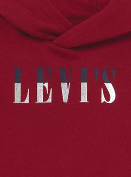 Sudadera Levis 90s Serif Logo Rojo para Niño