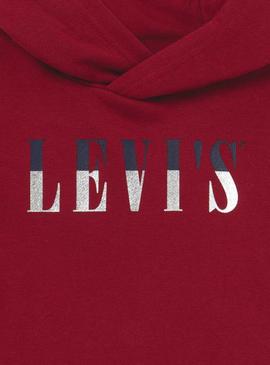 Sudadera Levis 90s Serif Logo Rojo para Niño