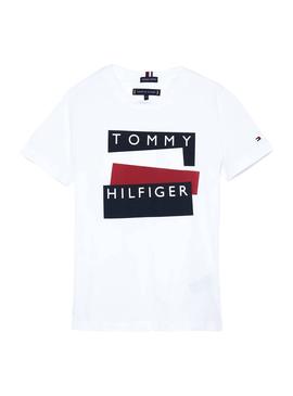 Camiseta Tommy Hilfiger Sticker Blanco para Niño