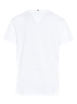 Camiseta Tommy Hilfiger Flag Tape Blanco para Niña