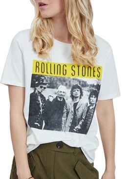 Camiseta Vila Rolling Stones Blanco para Mujer