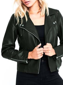 Cazadora Only Gemma Biker Verde para Mujer