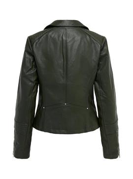 Cazadora Only Gemma Biker Verde para Mujer