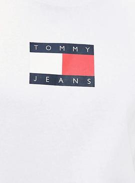 Camiseta Tommy Jeans Small Flag Blanco para Hombre