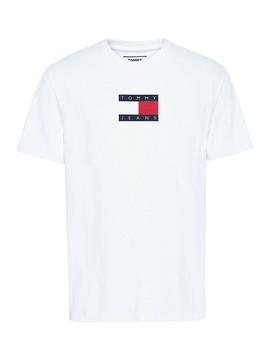 Camiseta Tommy Jeans Small Flag Blanco para Hombre