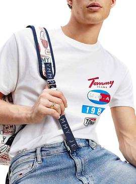 Camiseta Tommy Jeans Patches Blanco para Hombre