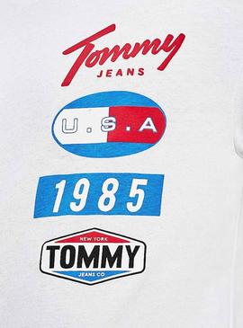 Camiseta Tommy Jeans Patches Blanco para Hombre