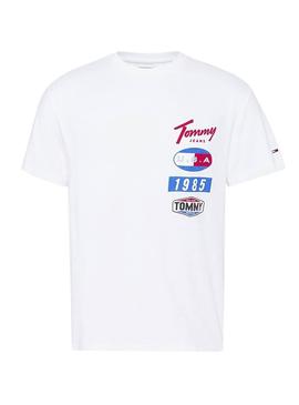 Camiseta Tommy Jeans Patches Blanco para Hombre