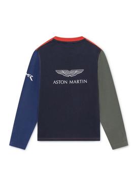 Camiseta Hackett Amr Color Block Rojo para Niño