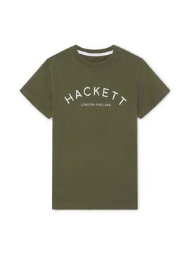 Camiseta Hackett Basic Logo Verde para Niño