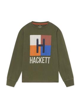 Camiseta Hackett Quad Verde para Niño
