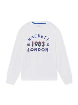 Camiseta Hackett Logo Blanco para Niño