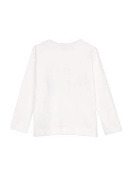 Camiseta Mayoral Lazos Blanca Para Niña