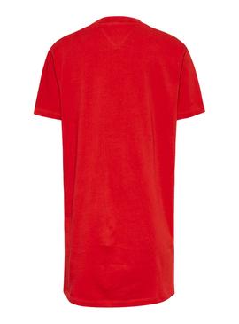 Vestido Camiseta Tommy Jeans Logo Rojo Para Mujer