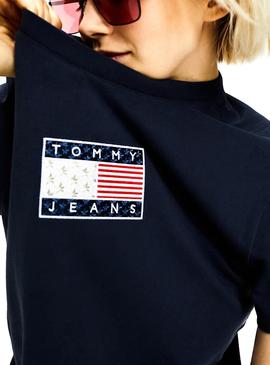 Vestido Camiseta Tommy Jeans Logo Marino Mujer