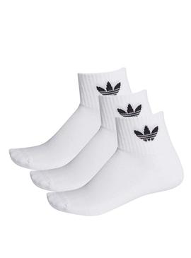Calcetines Adidas Mid Ankle Blanco Mujer y Hombre