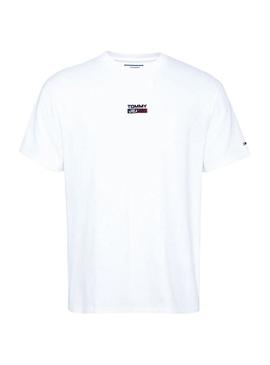 Camiseta Tommy Jeans Small Logo Blanco Hombre