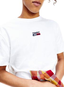 Camiseta Tommy Jeans Small Logo Blanco Hombre